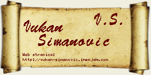 Vukan Simanović vizit kartica